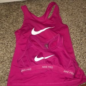 Nike sports bra and tank top set